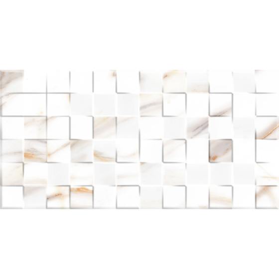 ARDENZA CUBIK BRILLO 25x50 λευκό πλακάκι τοίχου γυαλιστερό όψη μαρμάρου